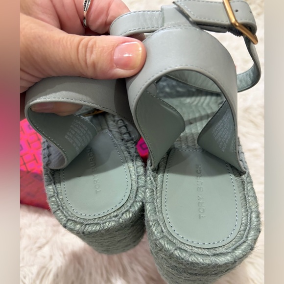 TORY BURCH Woven Goat Leather Flatform Espadrille Sandal - Size 11 - NIB - Picture 3 of 8
